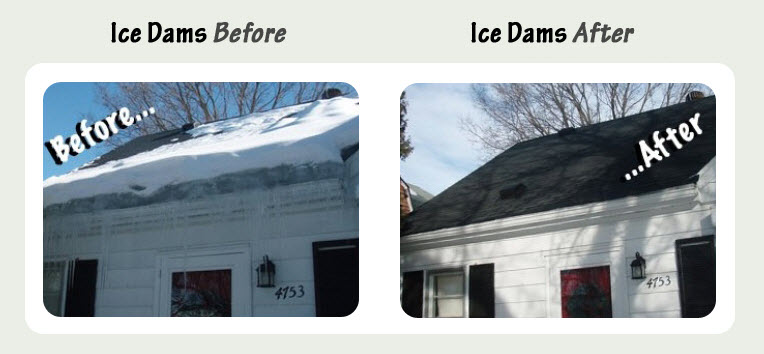 Ice Dams Before and After